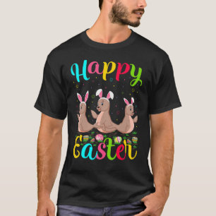 Sea Lejon Funy Påskägg Bunny Sea Lejonare Lycklig T Shirt
