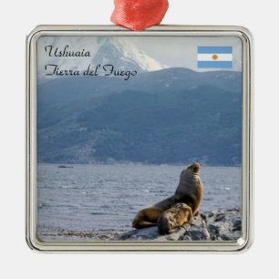 Sea lejon i beagle-kanalen - Argentina Julgransprydnad Metall