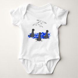 Sea Lejon Ocean & Fiskmåsar Baby Bodykosten T Shirt