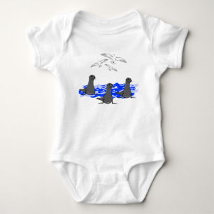 Sea Lejon Ocean & Fiskmåsar Baby Bodykosten T Shirt