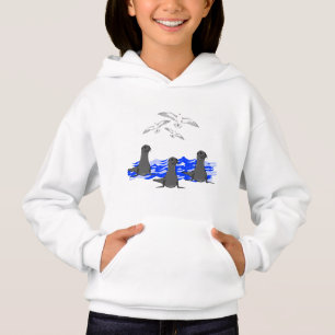 Sea Lejon Ocean & Fiskmåsar Girls Hoodie T Shirt