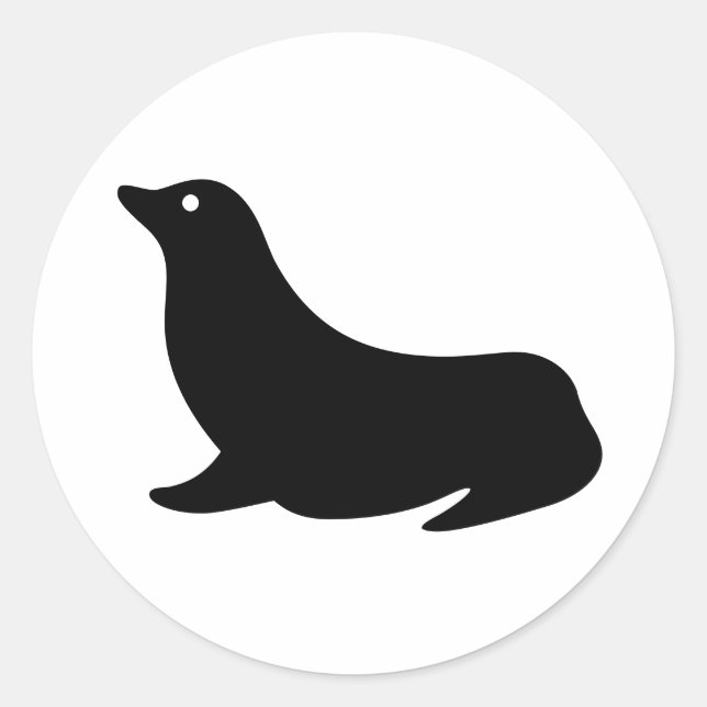 Sea Lejon - Sticker Runt Klistermärke (Framsida)