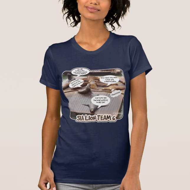 Sea Lejon Team 6 Funny Ocean Life Slogan Tröja (Framsida)