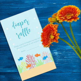 Sea Life Baby Shower Diaper Raffle Tilläggskort