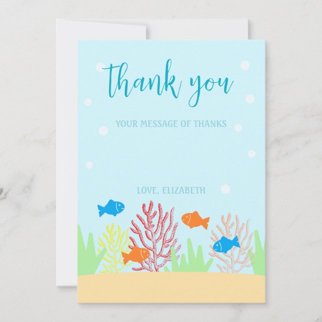 Sea Life Baby Shower Tack Kort (Framsida)