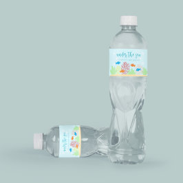 Sea Life Baby Shower Vattenflaskor Etikett