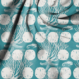 Sea Life Fabric Sand Dollars Coral Mönster Tyg
