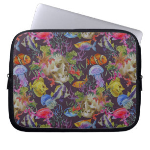 Sea Life Grunge Mönster Laptop Fodral