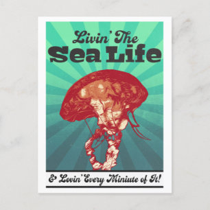 Sea Life Jellyfish vycard Vykort