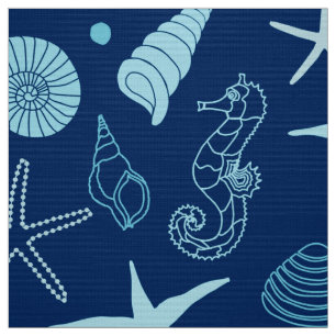 Sea Life (Mörk) Personlig Fabric Tyg