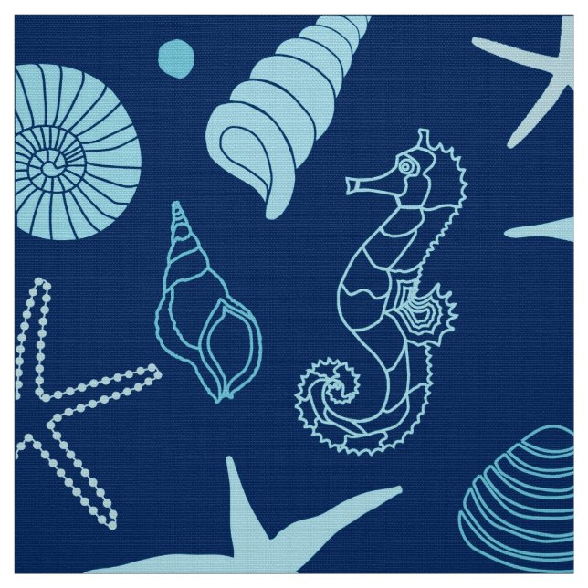 Sea Life (Mörk) Personlig Fabric Tyg (Provkarta)