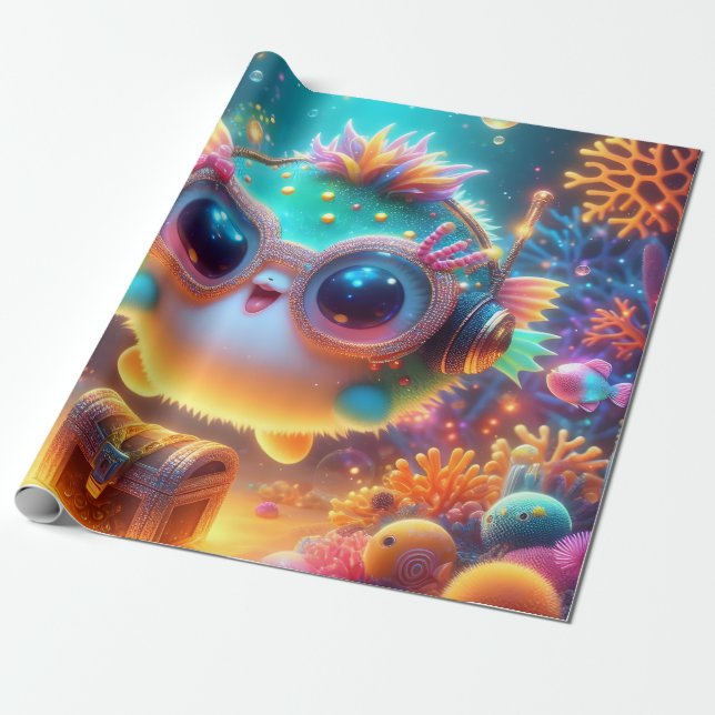 Sea Life Presentpapper (Utrullad)