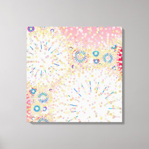 "Sea Life", rosa, korall, blått Canvastryck