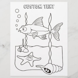 Sea Life Scene Coloring Bok Page