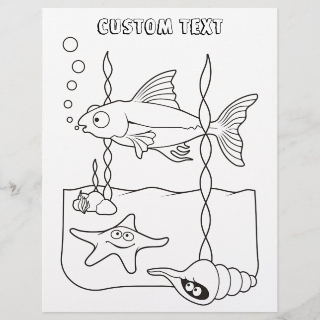 Sea Life Scene Coloring Bok Page (Framsida)