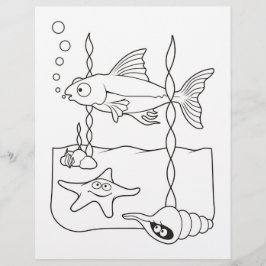 Sea Life Scene Coloring Bok Page