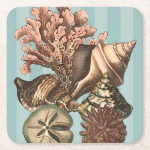 Sea Life Silhouette Underlägg Papper Kvadrat