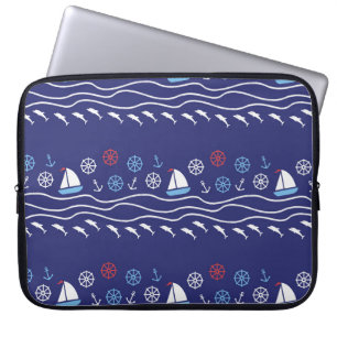Sea Life: Vintage Seamless Mönster Laptop Fodral