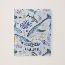 Sea Life Whales Christian Bible Verse Namn Gift
