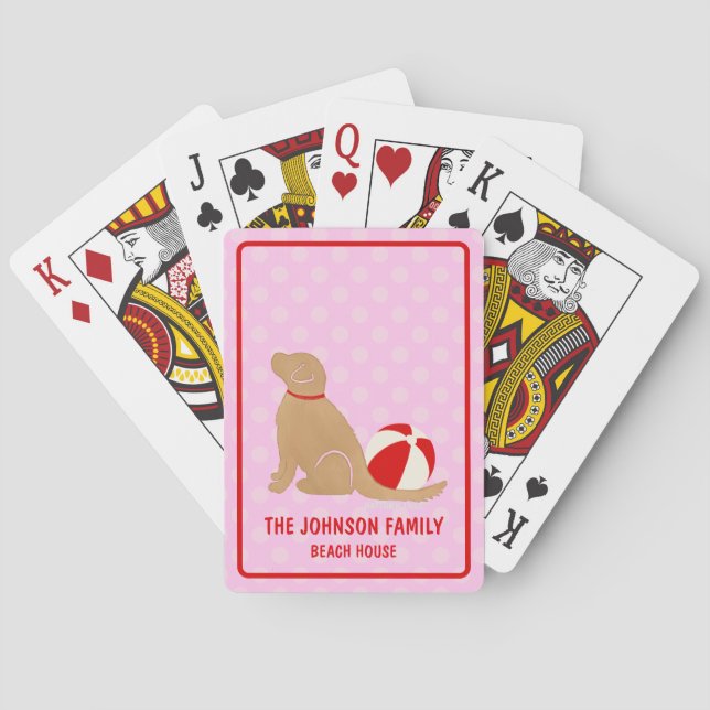 Sea Life's Beauty Dog Pink Classic Spelkort (Baksidan)