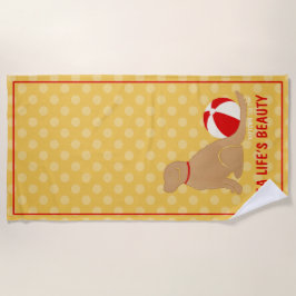 Sea Life's Beauty Retriever Gult Beach Towel