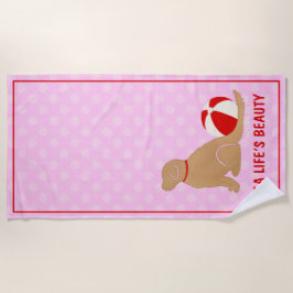 Sea Life's Beauty Retriever Rosa Beach Towel