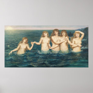 Sea Maidens Evelyn De Morgan Poster