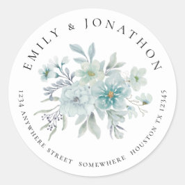 Sea Mist Blommigts Return Namn Adress Runt Klistermärke