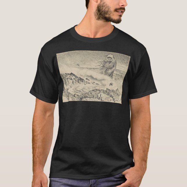 Sea Monster av Theodor Kittelsen T Shirt (Framsida)