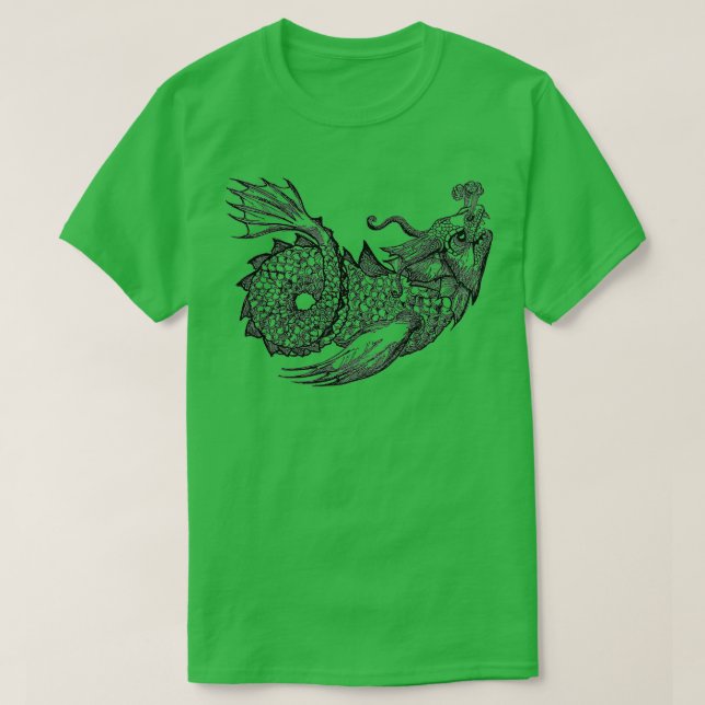 Sea Monster Black T Shirt (Design framsida)
