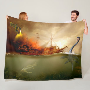 SEA MONSTERS FLEECEFILT