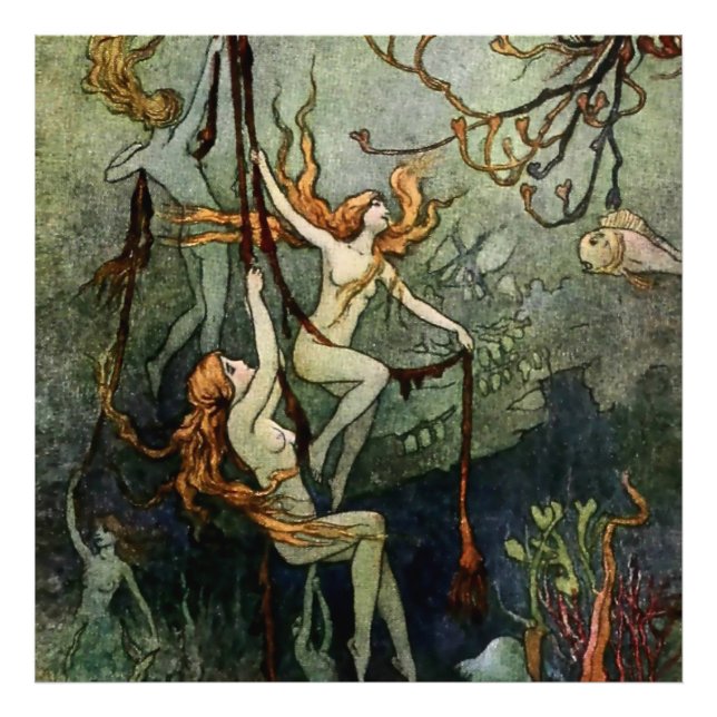 “Sea Nymphs” by Warwick Goble Fototryck (Framsidan)