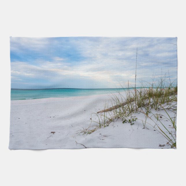 Sea Oats & White Sand Beach Morning Kitchen Towel Kökshandduk (Horisontell)