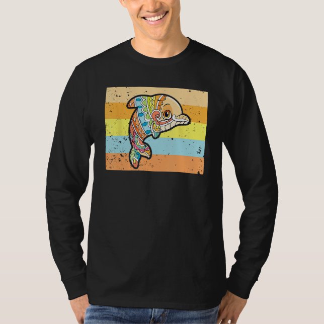 Sea Ocean Animal Dolphin  Vintage Graphic T Shirt (Framsida)