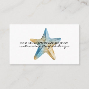 Sea Ocean Boho Starfish Visitkort