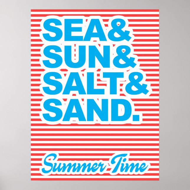 Sea och Sol samt Salt and Sand, sommartid Poster (Framsidan)