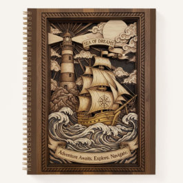 Sea of Dreams 3D Wood Carved Nautical Journal