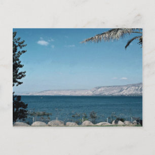 Sea of Galilee från södra stranden, Israel Vykort