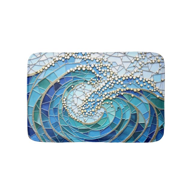Sea of Waves Mosaic Art Badrumsmatta (Framsidan)
