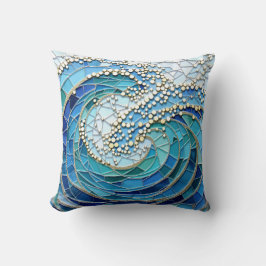 Sea of Waves Mosaic Art Kudde