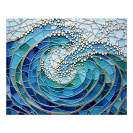 Sea of Waves Mosaic Art Perfect Poster