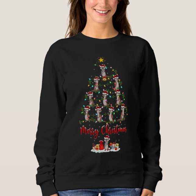 Sea Otter Christmas Tree Lights  Sea Otter Xmas T Shirt (Framsida)