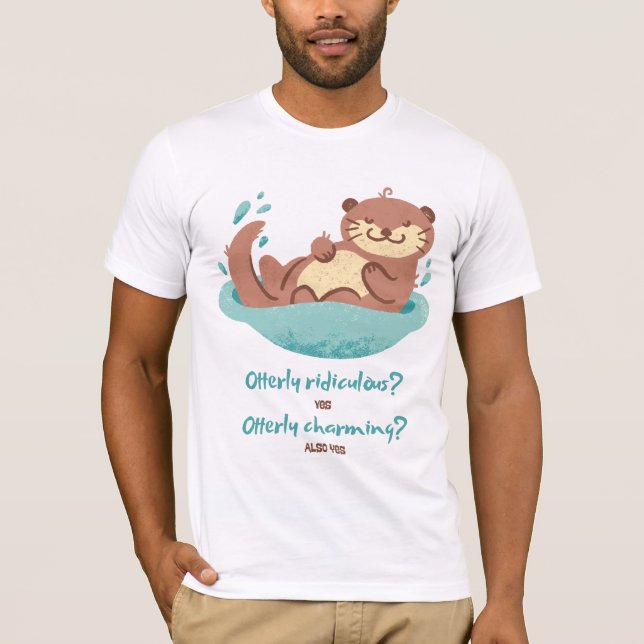 Sea Otter Design T Shirt (Framsida)
