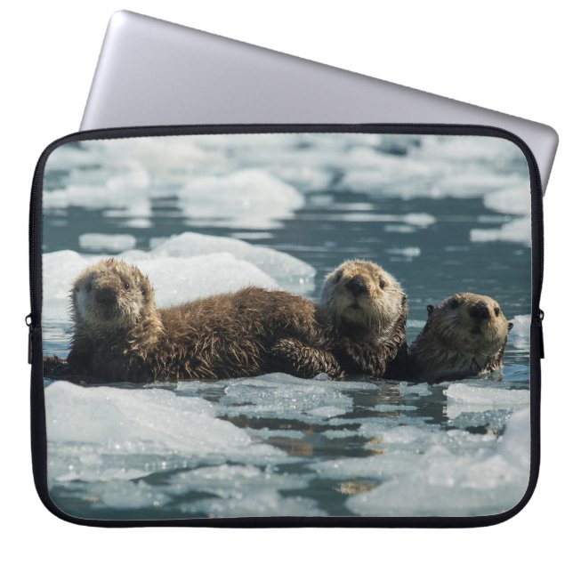 Sea Otter Family Laptop Fodral (Framsidan)