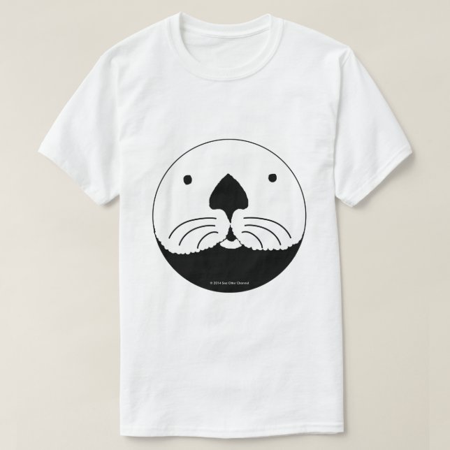 Sea Otter looking out of the round window T Shirt (Design framsida)