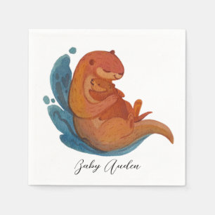 Sea Otter Napkins Babydusch Pappersservett