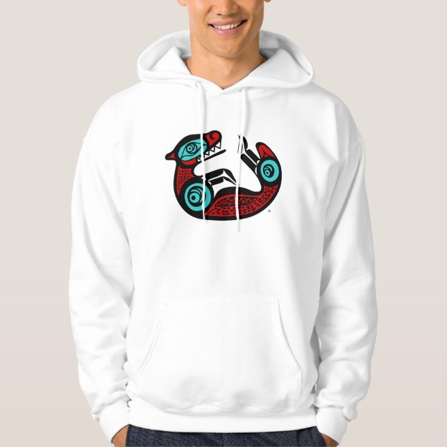 Sea Otter - NW Native India Stil Pullover Hoodie (Framsida)
