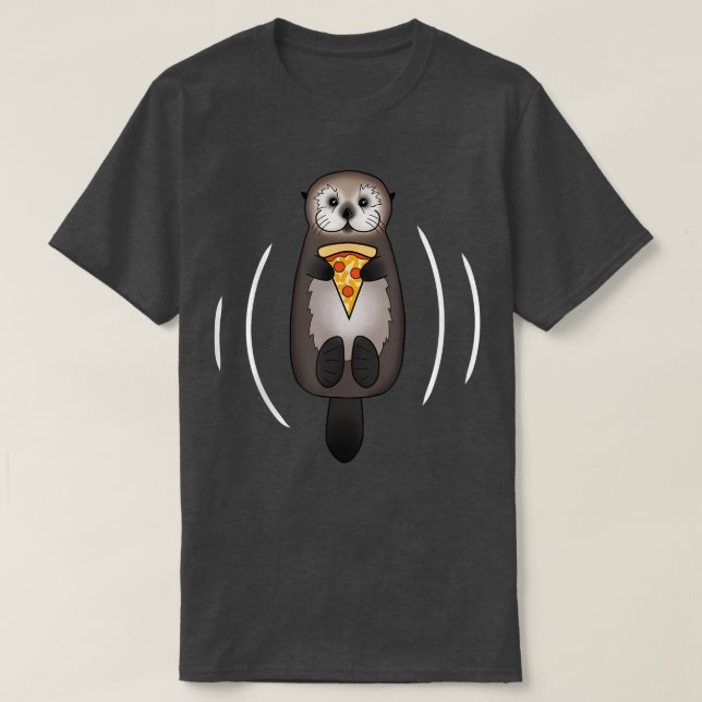 Sea Otter With Pizza  T Shirt (Design framsida)