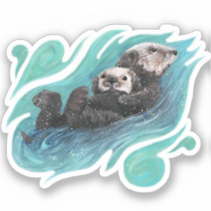 Sea Otters Vinyl Sticker Klistermärken