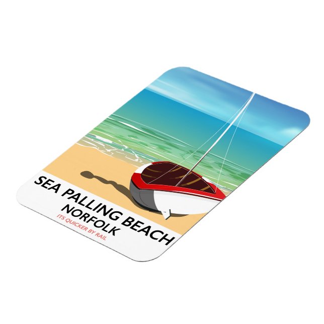 Sea Palling Beach Norfolk strand affisch Magnet (Vänstra Sidan)